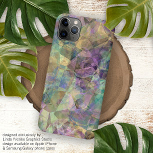 Cool Modern Funky Retro Polygon Mosaic Art Pattern iPhone 15 Mini Case