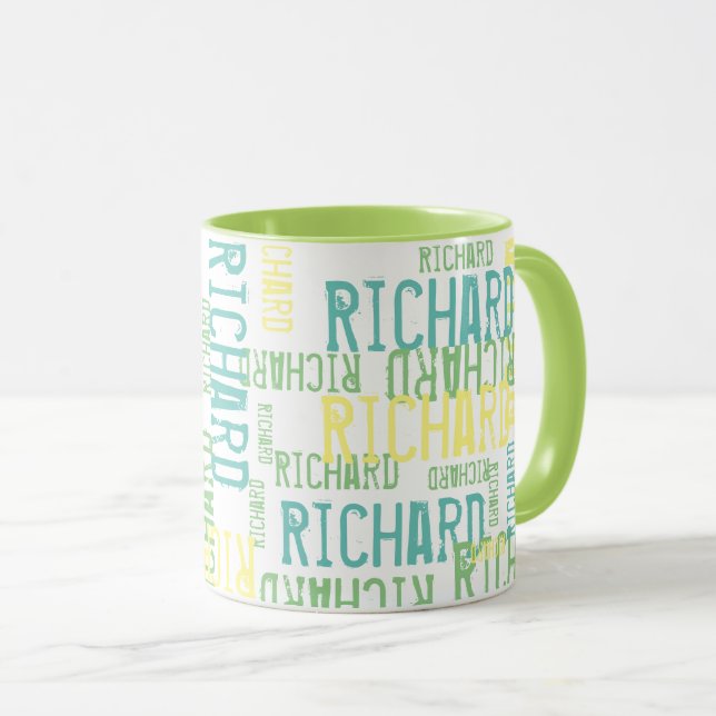 cool & modern greenish typography name mug (Front Right)