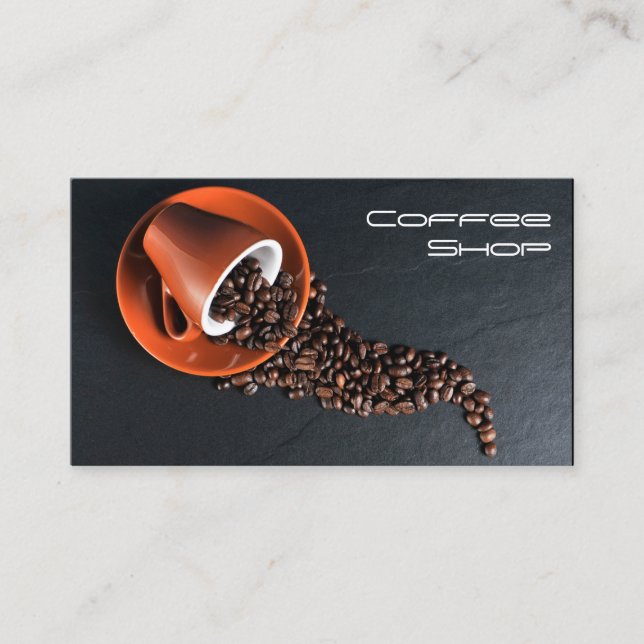 Cool Modern Grey Coffee Mug Photo - Business Card (Front)