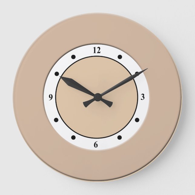 Cool Modern Metallic Brass Frame on any Colour Large Clock (Front)