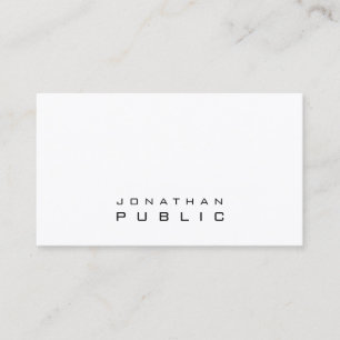 Cool Modern Minimalistic Professional Smart Plain Business Card