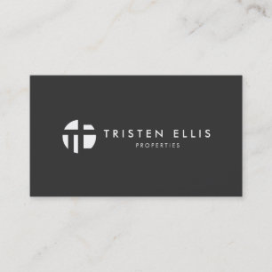 Cool Modern Monogram  Black and White Professional Business Card