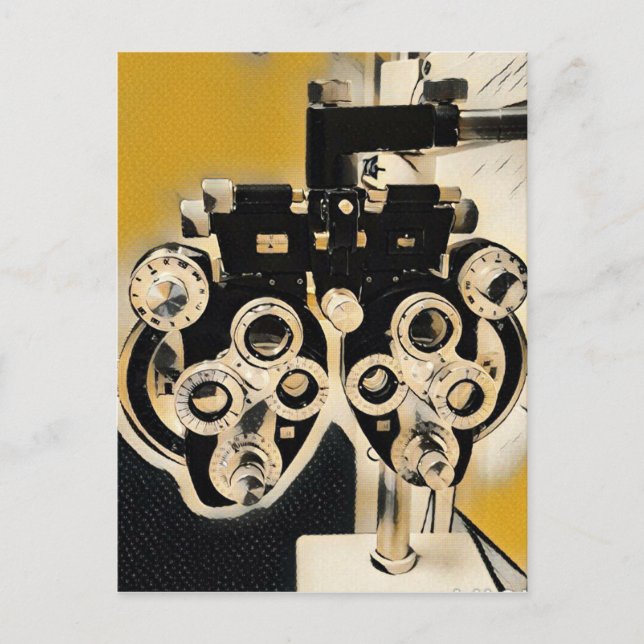Cool Modern Optometrists Phoroptor Lenses Postcard (Front)