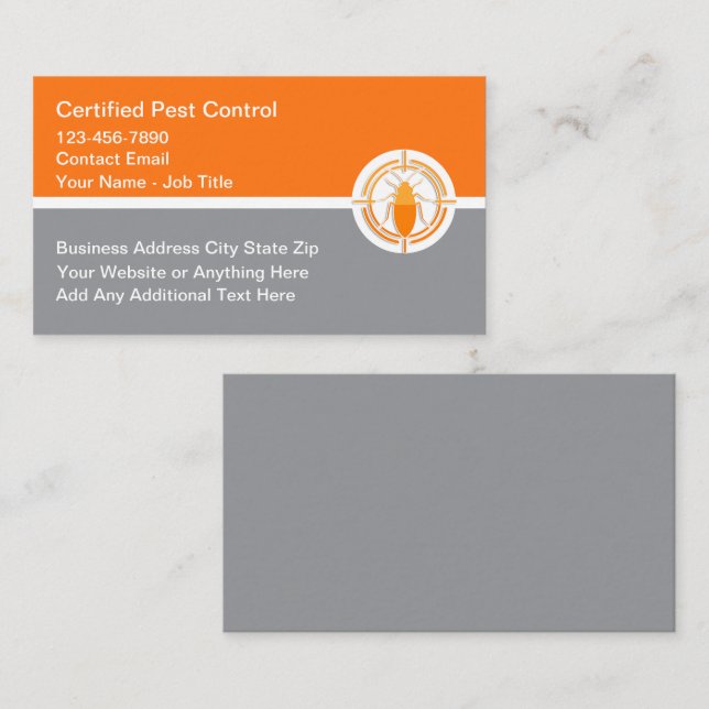 Cool Modern Pest Control Exterminating Business Card (Front/Back)
