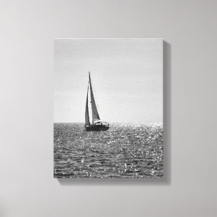 Cool modern photo of sail boat in summer canvas print