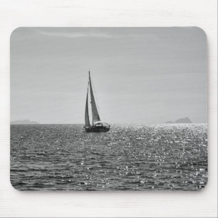 Cool modern photo of sail boat in summer mouse pad