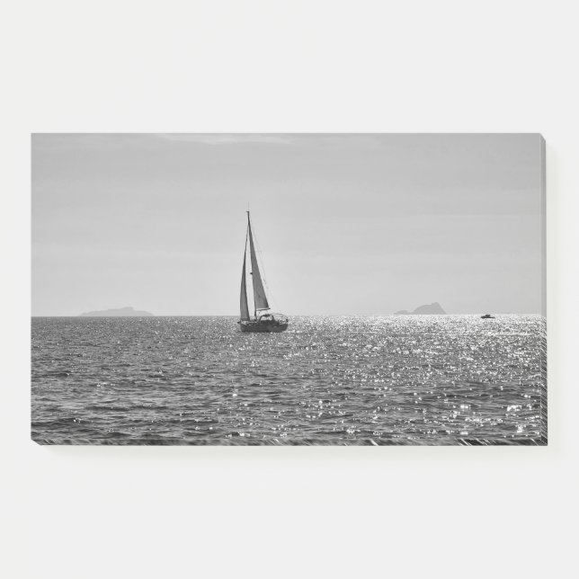 Cool modern photo of sail boat in summer post-it notes (Front)