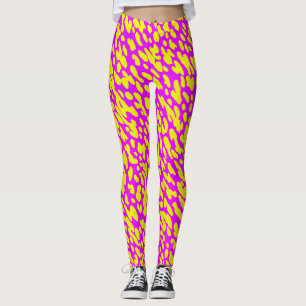 Cool Modern Pink And Yellow Animal Print Pattern  Leggings