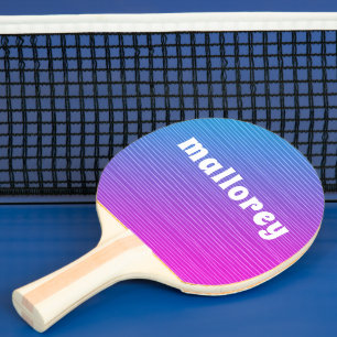 Cool Modern Pink Blue  Personalized Ping Pong Paddle