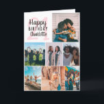 Cool modern pink photos collage grid 21 birthday card<br><div class="desc">Cool modern white and pink photos collage grid 21 birthday ,  add 8 of your friends favourite photo with a modern and cool elegant script font typography. Add your message inside.</div>