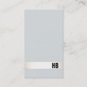 Cool Modern Professional Monogram Grey and Silver Business Card
