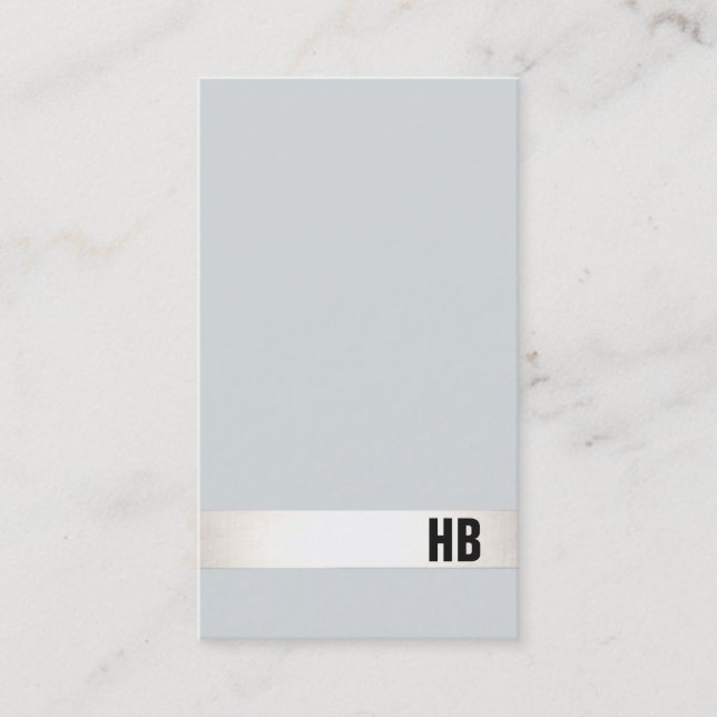 Cool Modern Professional Monogram Grey and Silver Business Card (Front)
