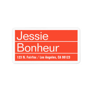 Cool Modern Red Orange Return Address Label