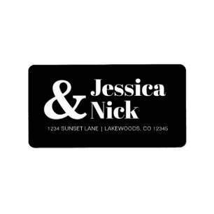 Cool Modern Return Address Labels B&W