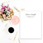 Cool Modern Script | Black and White Letterhead<br><div class="desc">This black and white stationery letterhead features your name in elegant modern script and classic text.</div>