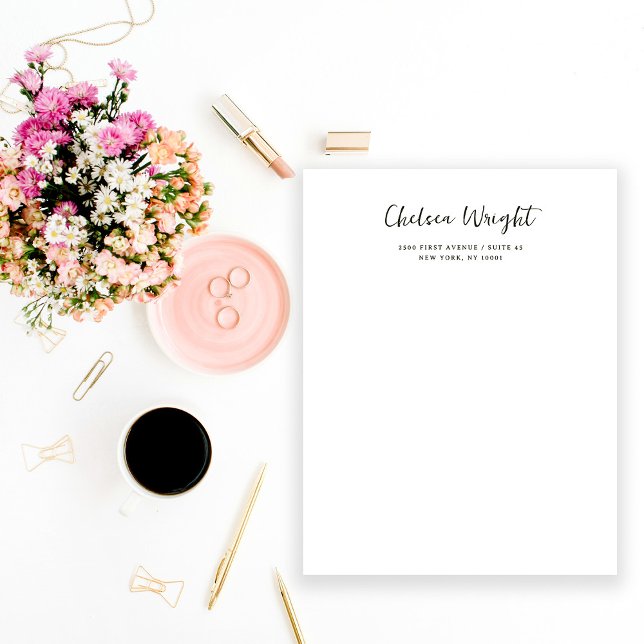 Cool Modern Script | Black and White Letterhead (Creator Uploaded)