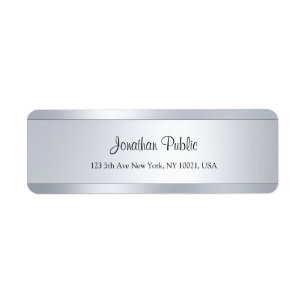 Cool Modern Script Silver Template Return Address