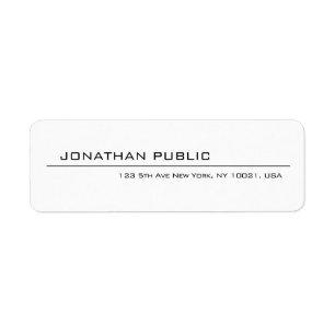 Cool Modern Simple Elegant White Return Address