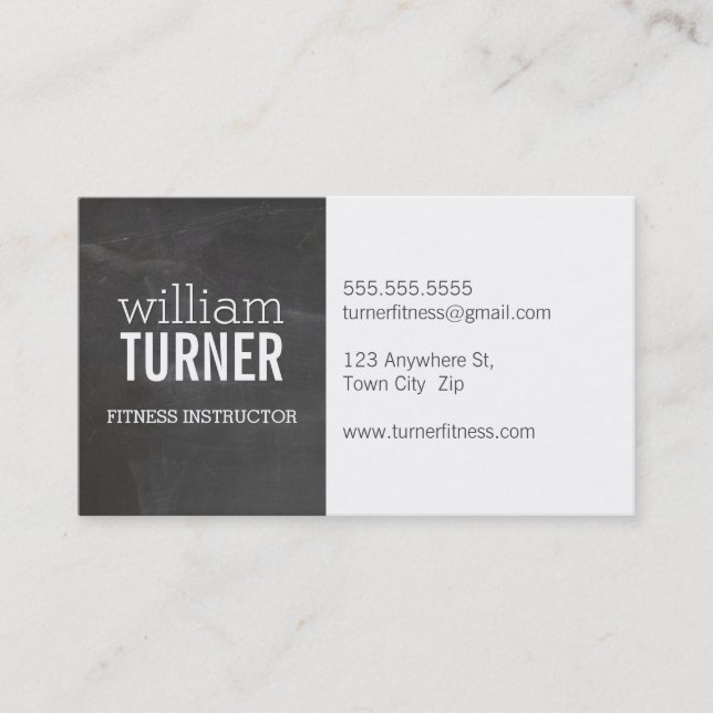 COOL MODERN simple text minimal trendy chalkboard Business Card (Front)
