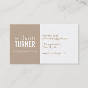 COOL MODERN simple text minimal trendy eco kraft Business Card