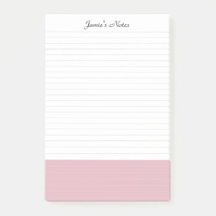 Cool Modern Simple White Dirty Rose Pink Lined  Post-it Notes