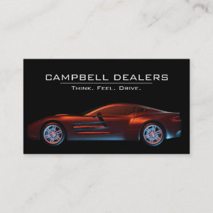 Cool Modern Sports Car Dealership Business Card