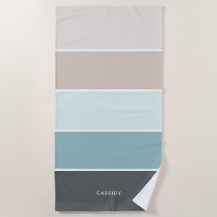 Cool Modern Stripes Personalized  Beach Towel