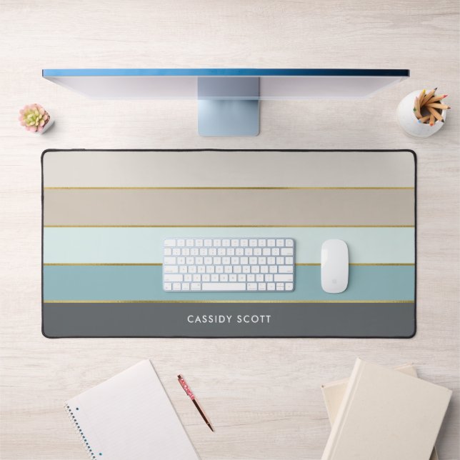 Cool Modern Stripes Personalized  Desk Mat (Office 1)