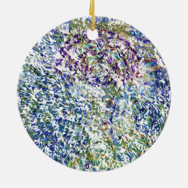 Cool, modern, trendy colourful abstract background ceramic ornament (Back)