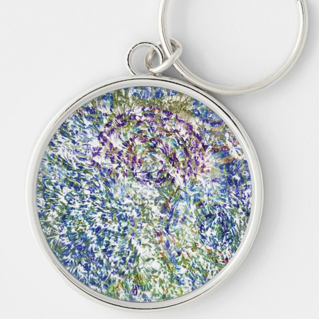 Cool, modern, trendy colourful abstract background keychain (Front)
