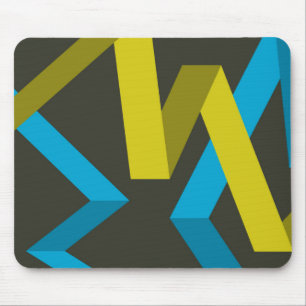 Cool, modern, trendy geometric ways flowing mouse pad