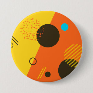 Cool, modern, trendy, urban Memphis illustration 3 Inch Round Button