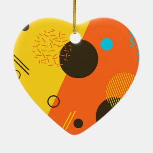 Cool, modern, trendy, urban Memphis illustration Ceramic Ornament