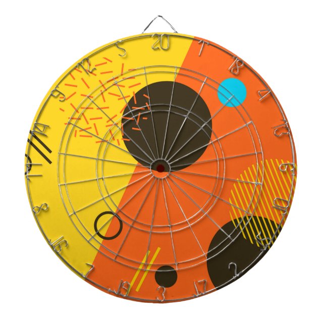 Cool, modern, trendy, urban Memphis illustration Dartboard (Front)