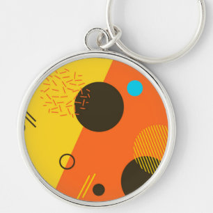 Cool, modern, trendy, urban Memphis illustration Keychain