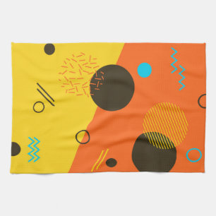 Cool, modern, trendy, urban Memphis illustration Kitchen Towel