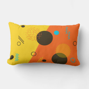 Cool, modern, trendy, urban Memphis illustration Lumbar Pillow