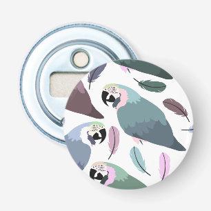 Cool Modern Tropical Parrots Pattern Bottle Opener