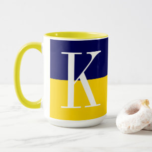Cool Modern Two Tone Monogram Mug