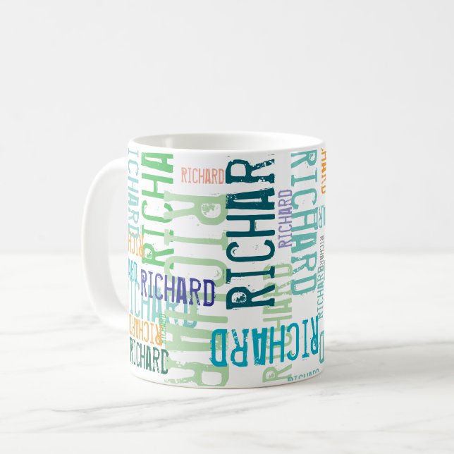 Cool & Modern Typography Name Coffee Mug (Front Left)