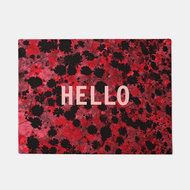 Cool modern unique floral pattern art doormat (Front)