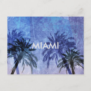 Cool modern unique palm tree Miami design Postcard