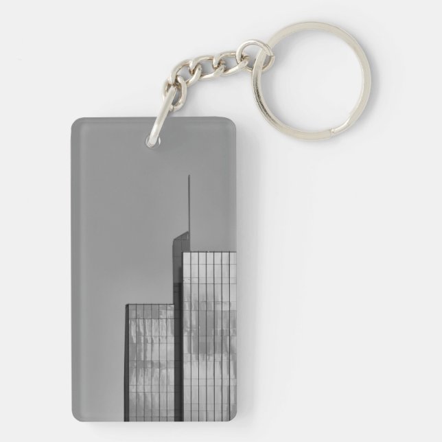 Cool, modern, urban architecture photo keychain (Back)