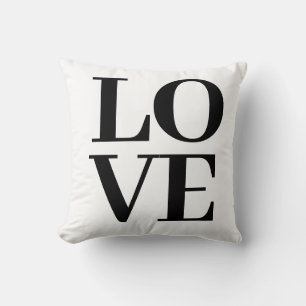 Cool Modern White Black Love Throw Pillow