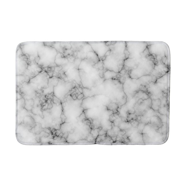 Cool Modern White Marble Texture Bath Mat (Front)