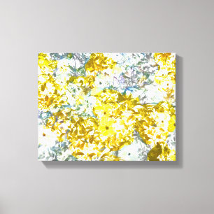Cool, modern,yellow grey romantic flower pattern d canvas print