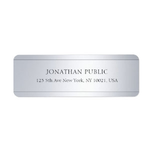 Cool Moderne Argent Artistique Plaque Retour Adres