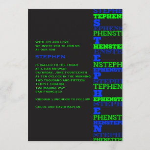 Cool Moderne Bar Mitzvah Invitation Stephen