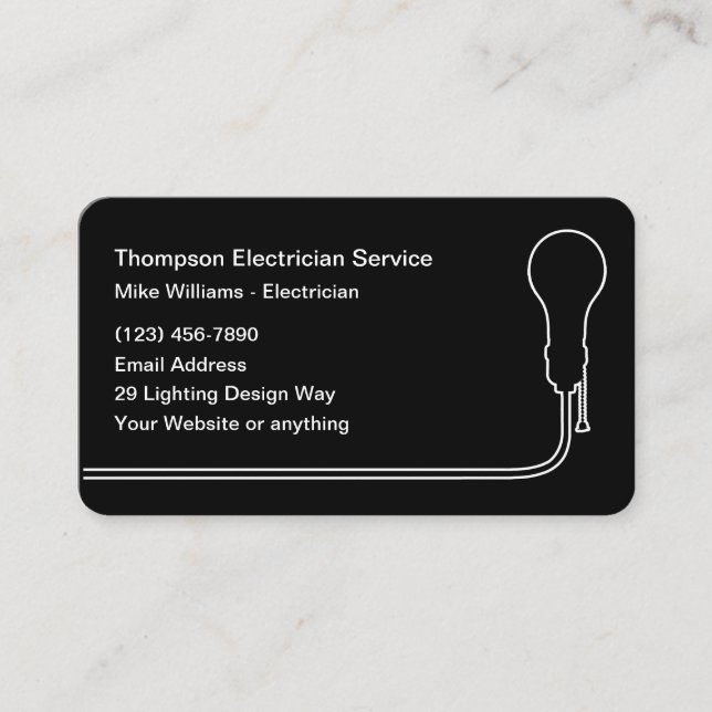 Cool Moderne Electricien Carte de visite (Devant)