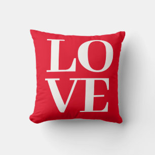 Cool Moderne Rouge Blanc Amour Jeu Oreiller